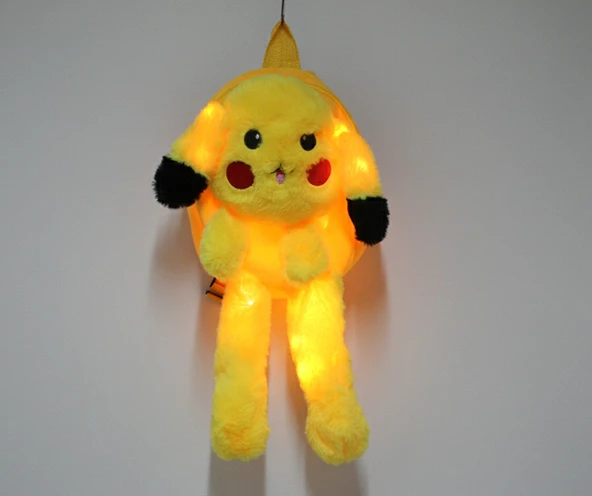 Peluş Işıklı Oynar Kulaklı Pikachu Sırt Çantası ürün görseli 1