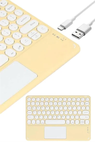 Touchpad Uyumlu Bluetooth Klavye Slim Kablosuz Wifi Q Klavye - Resim 3