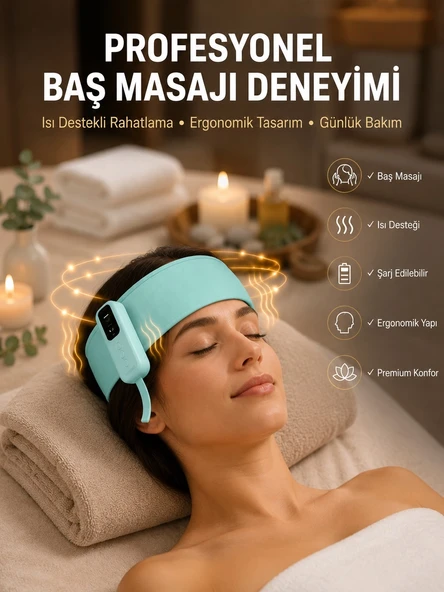 Isıtmalı Baş Masaj Aleti Rahatlatıcı ve Stres Giderici Tasarım Yeni Nesil ürün görseli 1