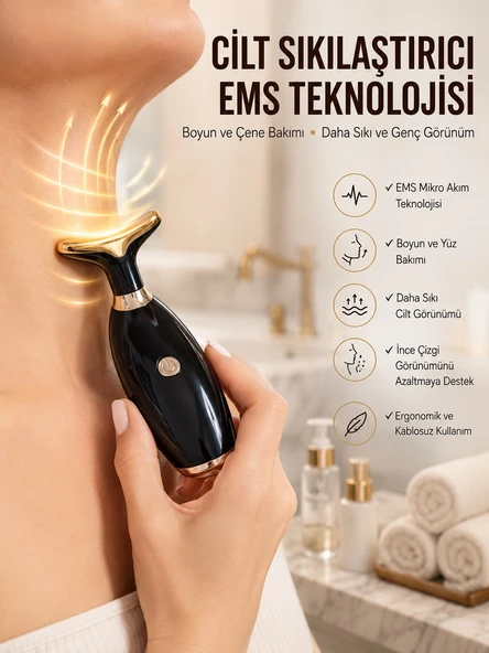 Yüz Ve Boyun Kırşıklık Giderici Ems Güzellik Cihazı Gıdık,Sarkma,Kırışıklık Yüz Masaj Aleti ürün görseli 1