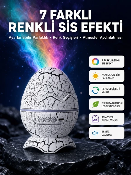 Bluetooth Hoparlör Özellikli 7 Renkli Gece Aydınlatması ürün görseli 1