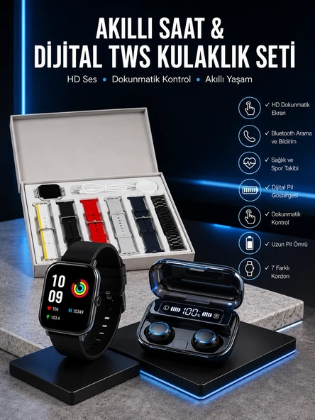 Yeni Model Akıllı Saat Kampanyası Nabızz Ölçer Bağlantılı Uzun Pil Ömrü ürün görseli 1