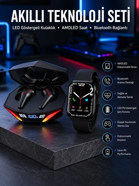 İkili Set Dev Ucuz Ucuz Akıllı Saat Gürültü Önleyici Uzun Pil Ömrü ürün görseli 1