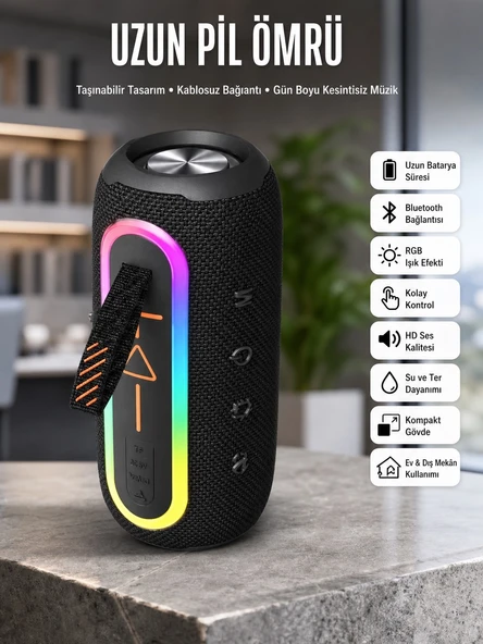 Bluetooth Hoparlör Uzun Pil Ömrü Taşınabilir Yüksek Ses Kaliteli ürün görseli 1