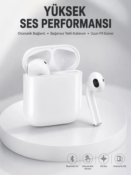 2. Nesil Bluetooth Android Ve İos Uyumlu Kablosuz Kulaklık Çağrı Cevaplama ürün görseli 1
