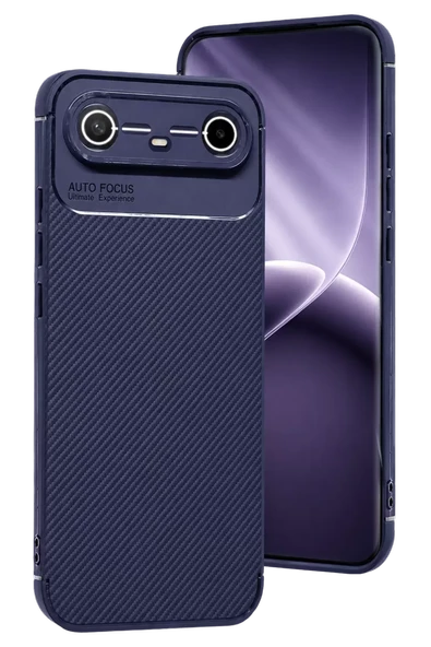 Newface Tecno Spark Slim 5G Auto Focus Karbon Kapak - Lacivert ürün görseli 1
