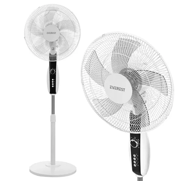 Fan11 Cool Air 16'' 50 Watt 5 Pervaneli 3 Kademe 1200Rpm Zaman Ayarlı Vantilatör - Beyaz ürün görseli 1