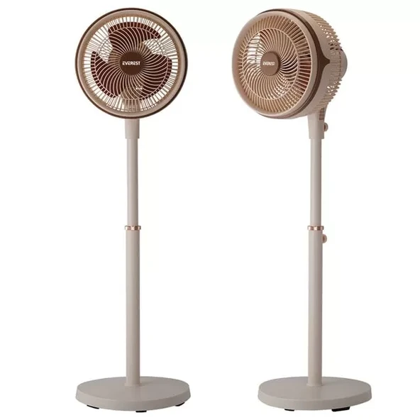 Fan13 Olympos Air Krem/Gold 10" 80W 3 Hız Kademeli 2000Rpm Çift Motorlu Vantilatör ürün görseli 1