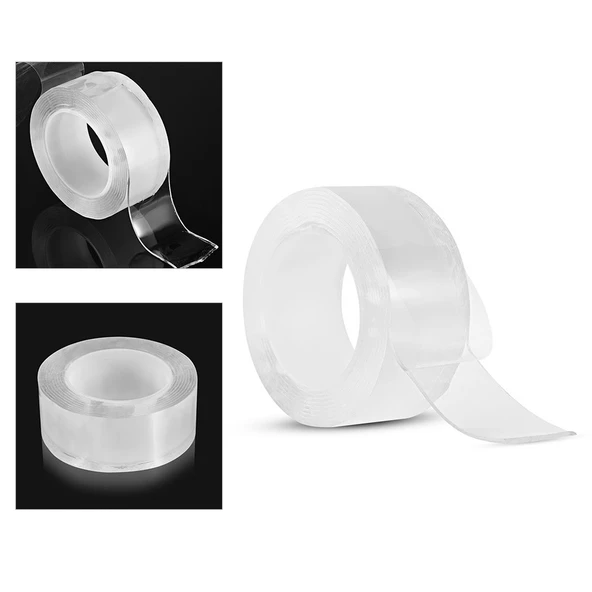 2 Metre X 3 Cm Şeffaf Güçlü Nano Çift Taraflı Silikon Jel Yapıştırıcı Bant ürün görseli 1