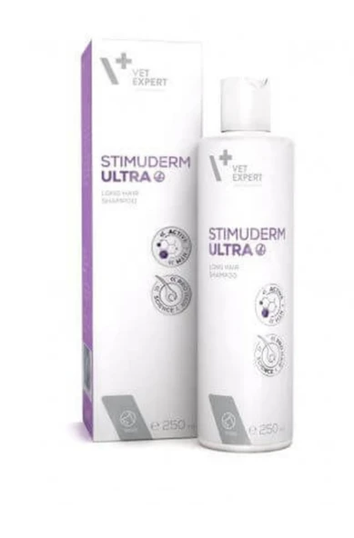 VetExpert Stimuderm Ultra Uzun Tüylü Köpekler İçin Tüy Dökülmesi Karşıtı Şampuan 250 ml ürün görseli 1