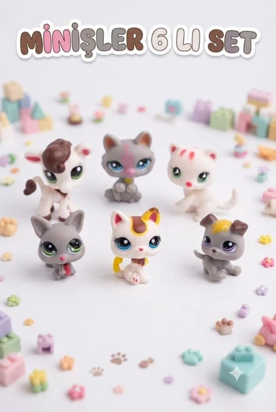 Pet Star Little Kızılkaya Sevimli Minişler 6'lı Miniş Figür Oyuncak Seti Sevimli Hayvan Figürleri ve Aksesuarları 3046A31 ürün görseli 1