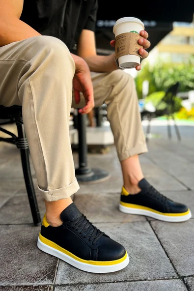 Ch979 - Santoni Gbt Spor Erkek Ayakkabı Siyah/Sari ürün görseli 1