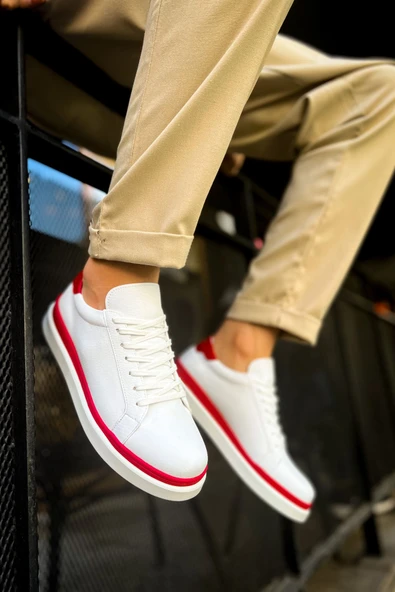 Ch979 - Santoni Gbt Spor Erkek Ayakkabı Beyaz/Kirmizi ürün görseli 1