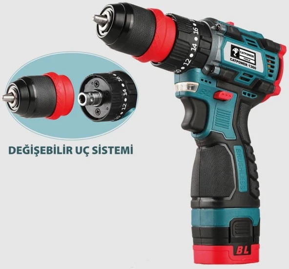 Cat Power 1360 Akülü Vidalama Makinesi 16 V 2,0 Ah ürün görseli 1