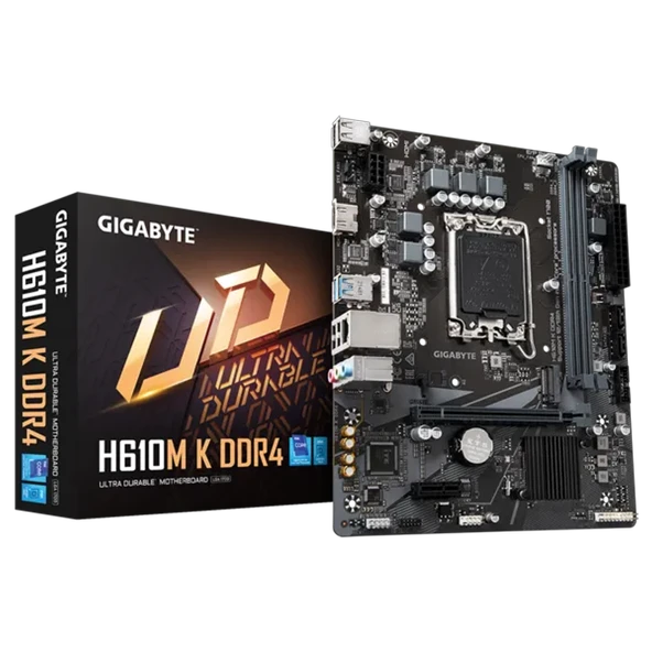Gigabyte H610M K Ddr4, 2Xddr4, M.2, Hdmi, 12-13.14.Nesil, Lga1700 Soket, Anakart ürün görseli 1