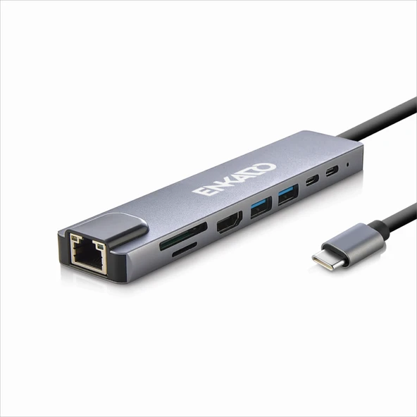 Enkado Ekd-Tp42, To To Hdmi, 2Pd, 2 Usb 2.0 + Sd/Tf, Ethernet 100Mbs Multi· Hub ürün görseli 1