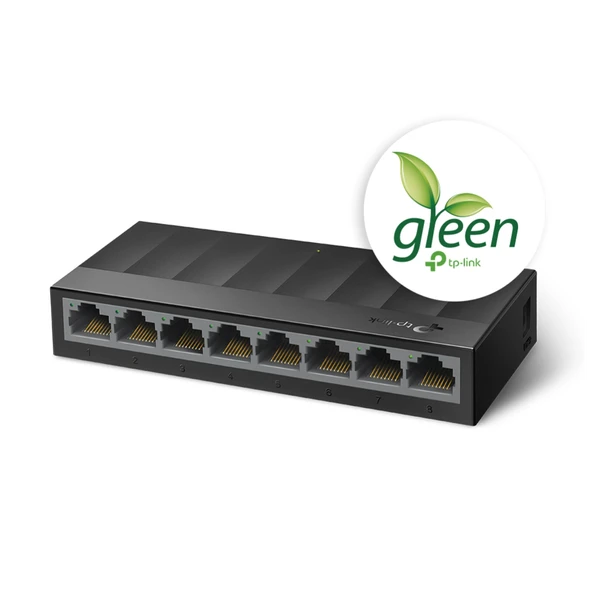 Tp-Link Ls1008G, Green Tech, 8 Port Gigabit, Yönetilemez, Masaüstü Switch ürün görseli 1