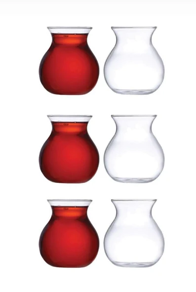 6'lı Boroslikat Cam Çay Bardağı - Resim 4