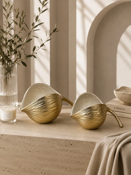 Krem Gold Chestnut Dekoratif Obje - Küçük Boy ürün görseli 1