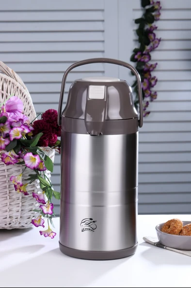 Cooker Paslanmaz Çelik Termos Kahverengi 3.5Lt ürün görseli 1