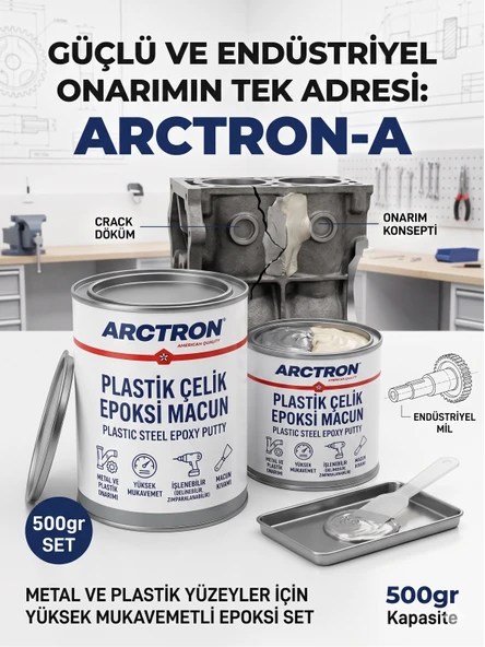 ARCTRON A Plastik Çelik Epoksi Macun 500GR ürün görseli 1