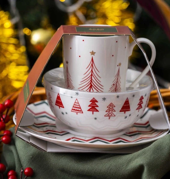 Santa 3 Parça Kase-Kupa Seti - Resim 2