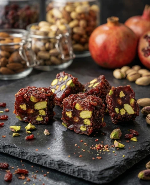 Vassav Zereşkli Narlı Fıstıklı Fitil Lokum 1000gr ürün görseli 1