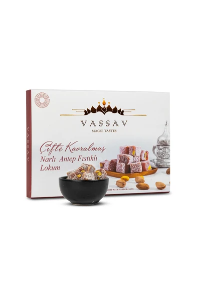 Vassav Çifte Kavrulmuş Narlı Antep Fıstıklı Lokum ürün görseli 1