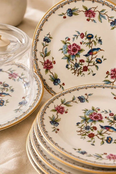 7 Parça Floral Pasta Seti - Resim 3