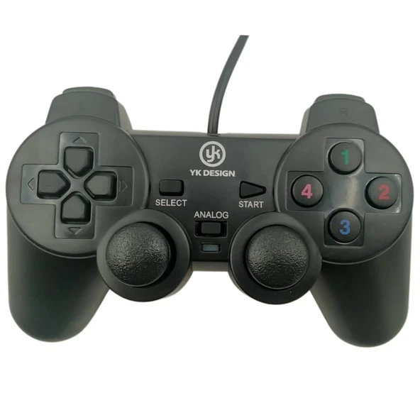 Çift Titreşimli Usb Kablolu Oyun Kolu Pc Uyumlu Vibration Gamepad ( Lisinya ) ürün görseli 1