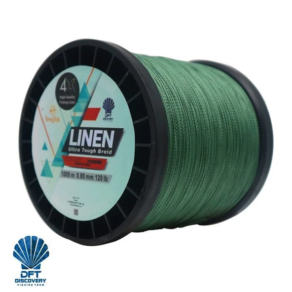 DFT Bojin 4X Linen İp Misina 0.80 mm  1000 m  Yeşil ürün görseli 1
