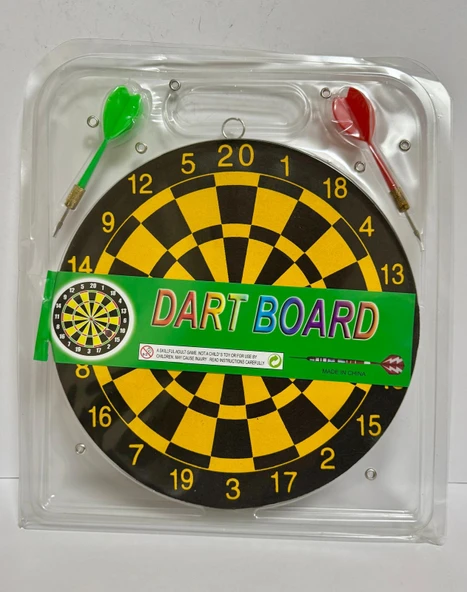 DART BOARD SETİ 2 DART OKLU KLASİK DART OYUNU ürün görseli 1