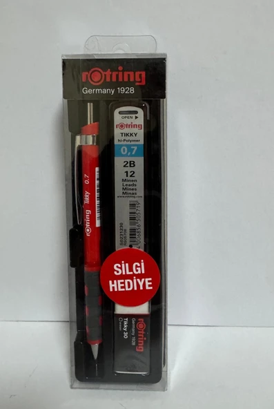 Versatil Kırmızı Kalem 0.7+Min+Silgi Hediye ürün görseli 1