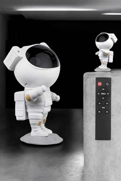 Çocuklara Özel Projeksiyon Astronot Lamba Speaker Sevimli - Lisinya - Resim 3