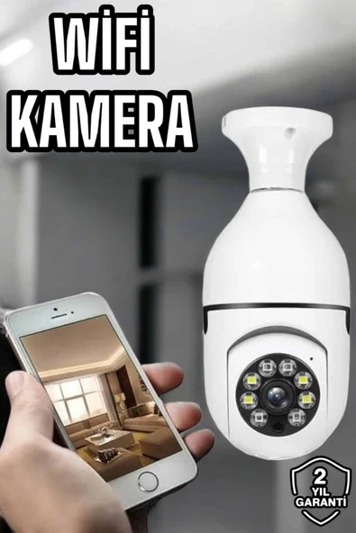 Ampul Görünümlü Güvenlik Kamerası Duylu Wifi Kamerası Dönebilen - Lisinya ürün görseli 1