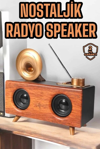 Çalar Radyo Müzik Kutusu Nostaljik Hoparlör Speaker - Lisinya ürün görseli 1