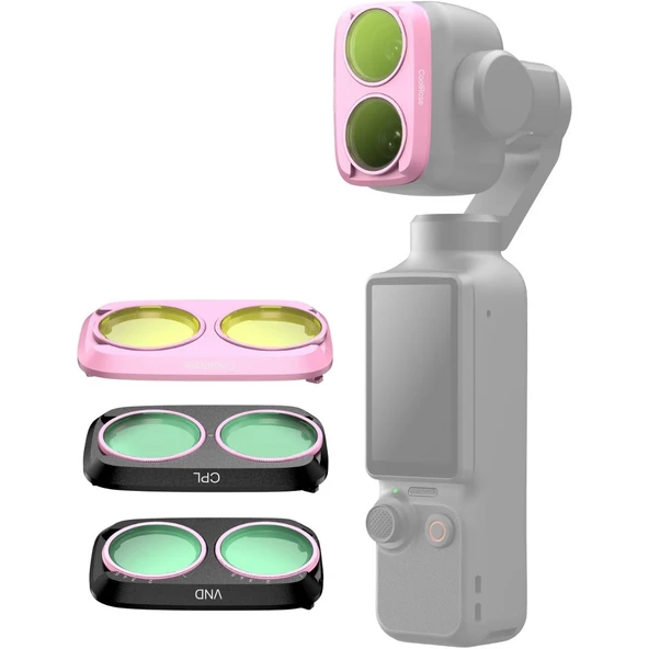 Telesin Osmo Pocket 4p Uyumlu Filtre Kiti (Cpl+Vnd8-32+Cool Rose) - Osmo Pocket 4 Pro Için Filtre Seti ürün görseli 1