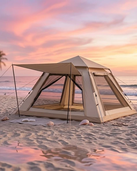 Büyük Aile Kamp Çadırı 240x240x160 cm Gölgelikli 6 Kişilik Outdoor Çadır - Lisinya ürün görseli 1
