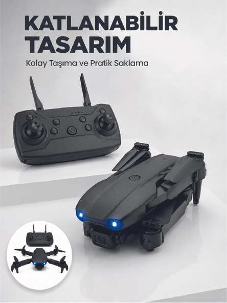 Katlanabilir Kamera Drone 4K HD Görüntü, Hover Özelliği ve Uzaktan Kumanda - Lisinya ürün görseli 1
