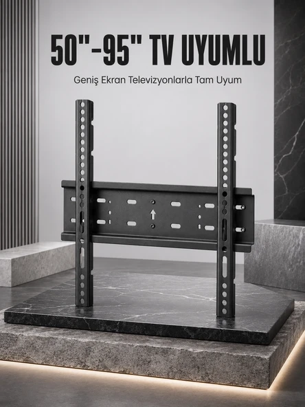 TV Duvar Askı Aparatı 50-95 İnç Uyumlu Güvenli Sabit Montaj - Lisinya ürün görseli 1