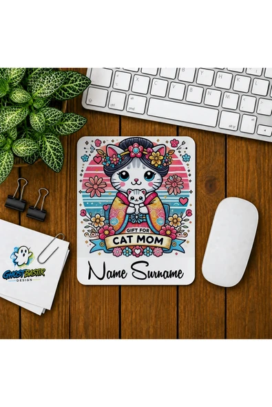 Kişiye Özel Kedi Annesi Baskılı Oyuncu Mousepad 0159 ürün görseli 1