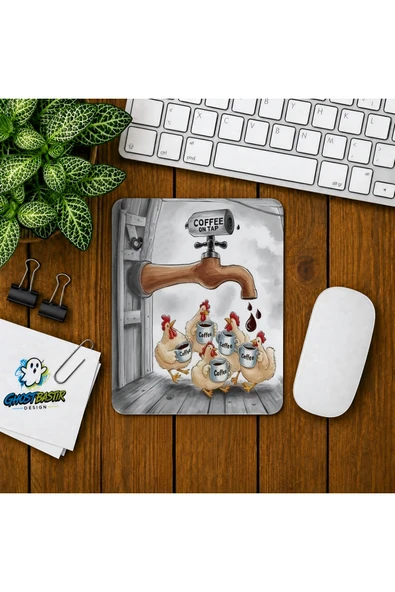 Tavukların Kahve Keyfi Baskılı Oyuncu Mousepad 0305 ürün görseli 1