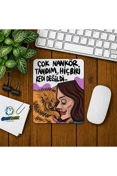 Kedi Sevgisi Baskılı Oyuncu Mousepad 0126 ürün görseli 1