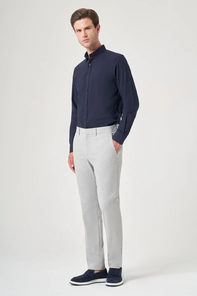 Gri Yan Cep Slim Fit Esnek Chino Pantolon 1003260154 ürün görseli 1