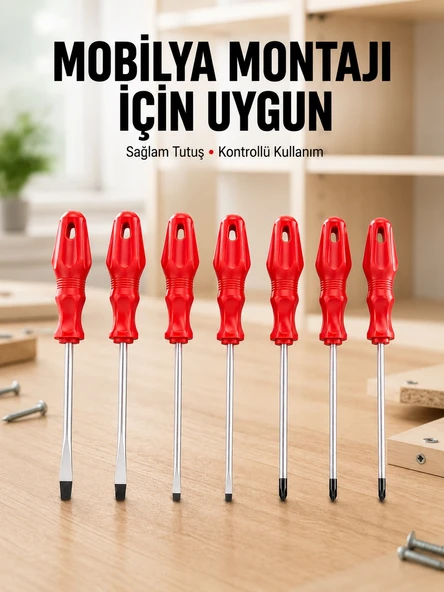 Çeşitli Vidalama İşleri İçin 7li Tornavida Takımı - Lisinya ürün görseli 1
