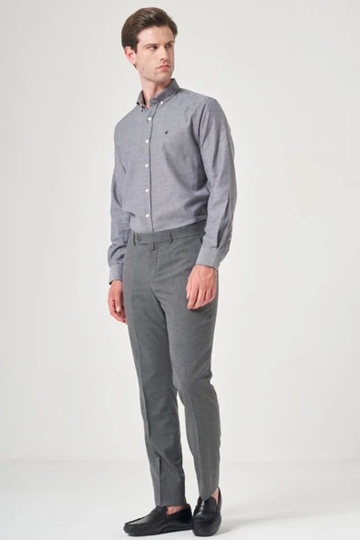 Füme Yan Cep Filafil Desen Slim Fit Esnek Pantolon 1003260152 ürün görseli 1