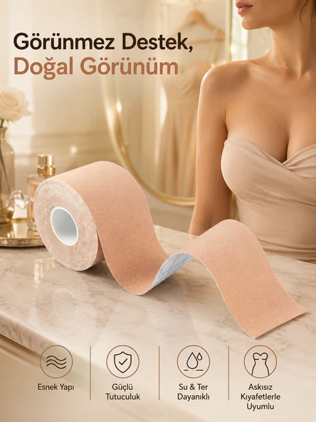 Toparlayıcı Göğüs Bandı Şekillendirici Ten Rengine Uygun Esnek Hassas Ciltlere Uygun - Lisinya ürün görseli 1