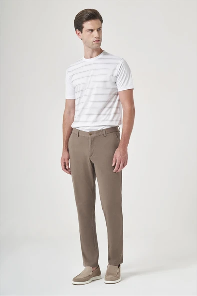 Vizon Yan Cep Örme Slim Fit Casual Pamuklu Chino Pantolon 1003260905 ürün görseli 1