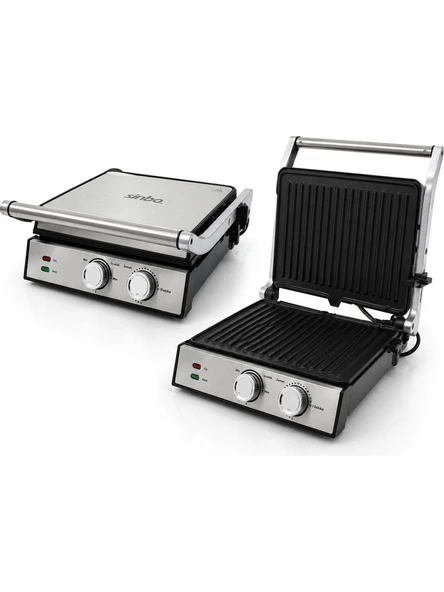 SSM-2598 Izgara ve Tost Makinesi 2000W Döküm Plakalı Ayarlanabilir Isı ve Zaman Kontrollü ürün görseli 1