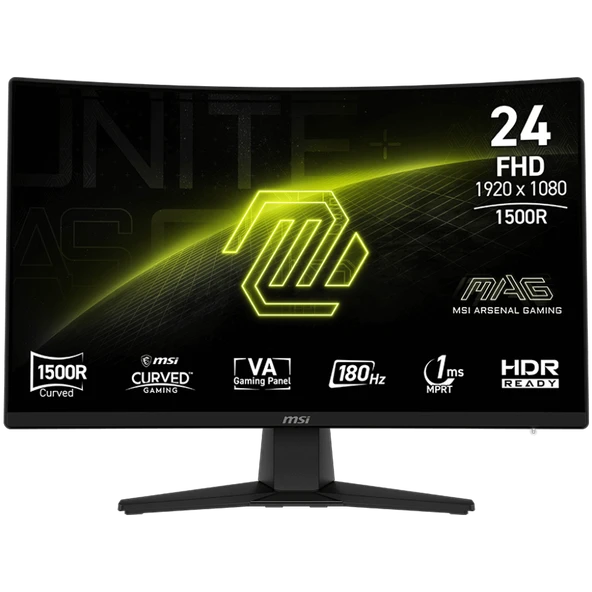 MSI MAG 242C 23.6" 1 ms Full HD Curved 180 Hz Oyuncu Monitörü ürün görseli 1